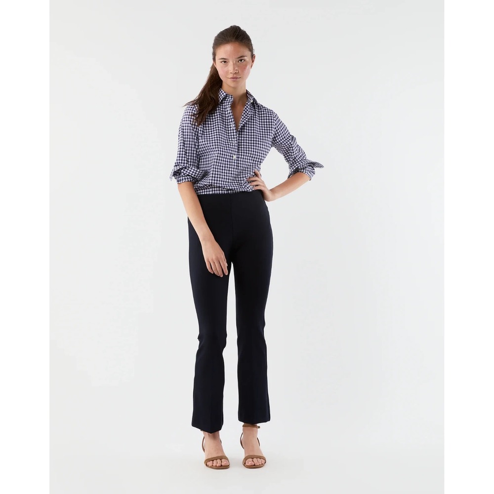 Ann Mashburn Faye Flare Cropped Pant in Navy Ponte Knit Size Small